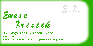 emese kristek business card